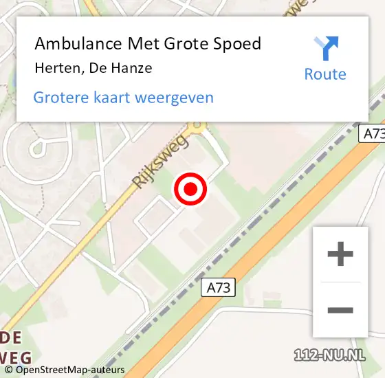 Locatie op kaart van de 112 melding: Ambulance Met Grote Spoed Naar Herten, De Hanze op 11 oktober 2023 15:00