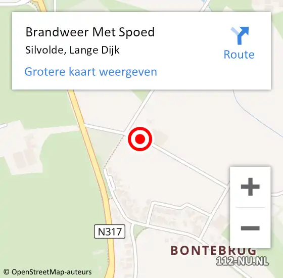 Locatie op kaart van de 112 melding: Brandweer Met Spoed Naar Silvolde, Lange Dijk op 11 september 2014 10:09