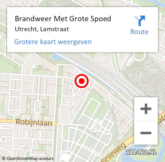 Locatie op kaart van de 112 melding: Brandweer Met Grote Spoed Naar Utrecht, Lamstraat op 11 oktober 2023 17:49