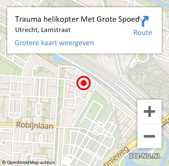 Locatie op kaart van de 112 melding: Trauma helikopter Met Grote Spoed Naar Utrecht, Lamstraat op 11 oktober 2023 17:50