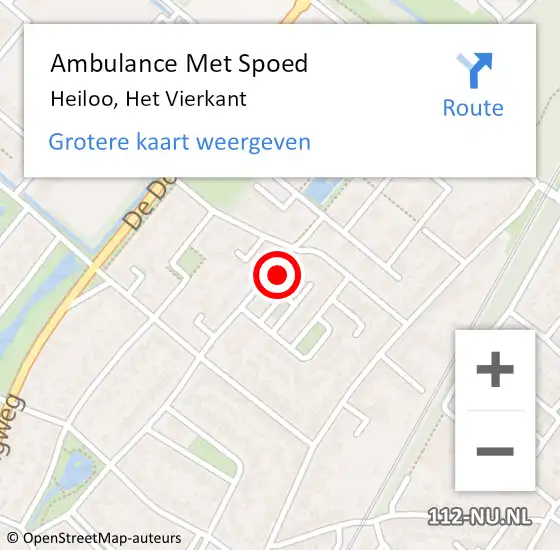 Locatie op kaart van de 112 melding: Ambulance Met Spoed Naar Heiloo, Het Vierkant op 11 oktober 2023 17:53