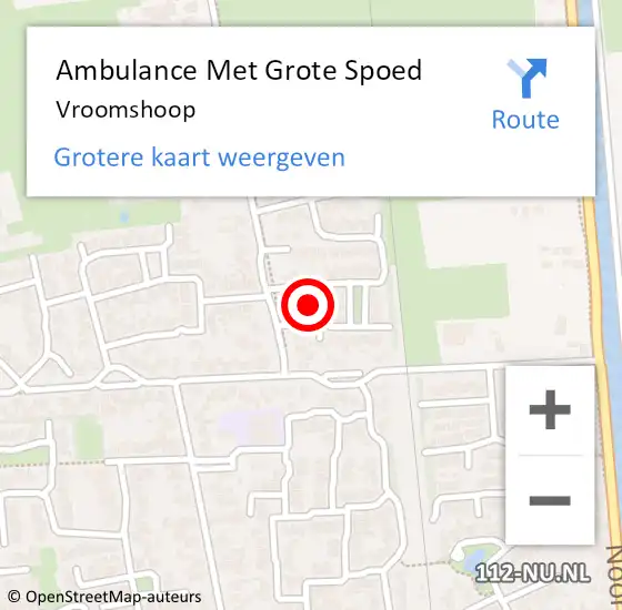 Locatie op kaart van de 112 melding: Ambulance Met Grote Spoed Naar Vroomshoop op 11 oktober 2023 18:33