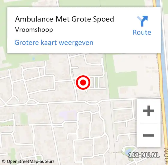 Locatie op kaart van de 112 melding: Ambulance Met Grote Spoed Naar Vroomshoop op 11 oktober 2023 18:36