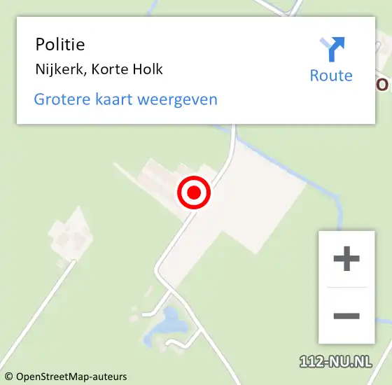 Locatie op kaart van de 112 melding: Politie Nijkerk, Korte Holk op 11 oktober 2023 18:45