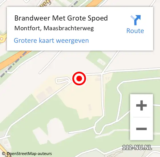 Locatie op kaart van de 112 melding: Brandweer Met Grote Spoed Naar Montfort, Maasbrachterweg op 11 oktober 2023 18:54