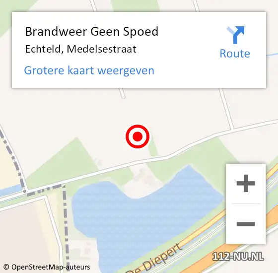 Locatie op kaart van de 112 melding: Brandweer Geen Spoed Naar Echteld, Medelsestraat op 11 oktober 2023 20:15