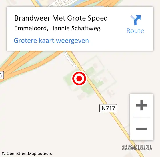 Locatie op kaart van de 112 melding: Brandweer Met Grote Spoed Naar Emmeloord, Hannie Schaftweg op 11 oktober 2023 20:46