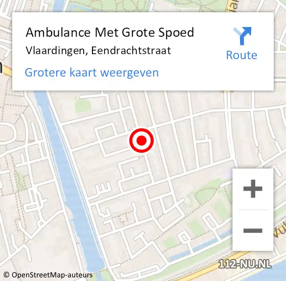 Locatie op kaart van de 112 melding: Ambulance Met Grote Spoed Naar Vlaardingen, Eendrachtstraat op 11 oktober 2023 20:53