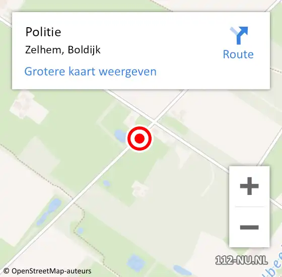 Locatie op kaart van de 112 melding: Politie Zelhem, Boldijk op 11 oktober 2023 21:36