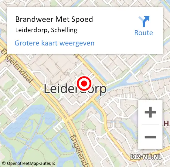 Locatie op kaart van de 112 melding: Brandweer Met Spoed Naar Leiderdorp, Schelling op 11 oktober 2023 22:24