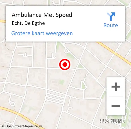 Locatie op kaart van de 112 melding: Ambulance Met Spoed Naar Echt, De Egthe op 12 oktober 2023 00:05