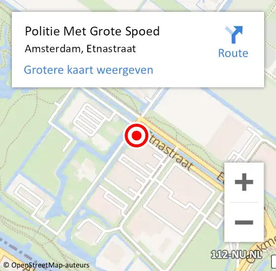 Locatie op kaart van de 112 melding: Politie Met Grote Spoed Naar Amsterdam, Etnastraat op 12 oktober 2023 00:20