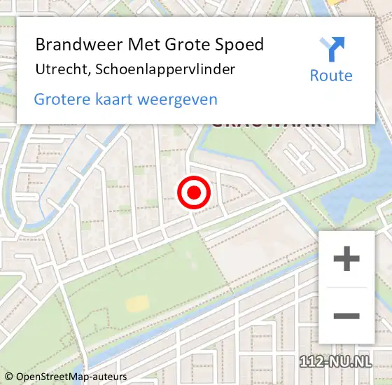 Locatie op kaart van de 112 melding: Brandweer Met Grote Spoed Naar Utrecht, Schoenlappervlinder op 12 oktober 2023 01:26