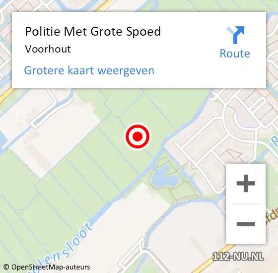 Locatie op kaart van de 112 melding: Politie Met Grote Spoed Naar Voorhout op 12 oktober 2023 08:18