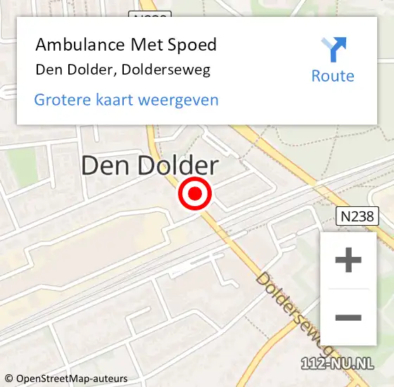 Locatie op kaart van de 112 melding: Ambulance Met Spoed Naar Den Dolder, Dolderseweg op 11 september 2014 11:13