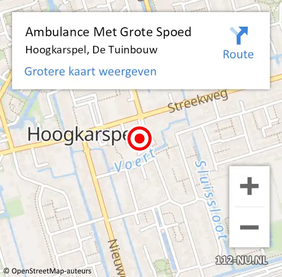 Locatie op kaart van de 112 melding: Ambulance Met Grote Spoed Naar Hoogkarspel, De Tuinbouw op 12 oktober 2023 10:11