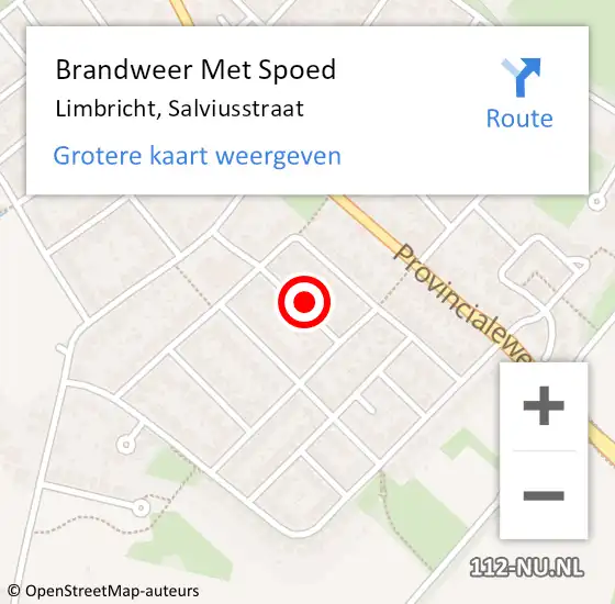 Locatie op kaart van de 112 melding: Brandweer Met Spoed Naar Limbricht, Salviusstraat op 12 oktober 2023 10:45