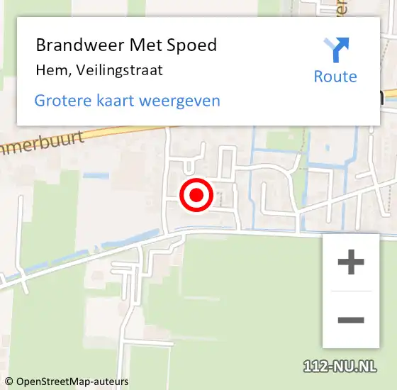 Locatie op kaart van de 112 melding: Brandweer Met Spoed Naar Hem, Veilingstraat op 12 oktober 2023 10:59
