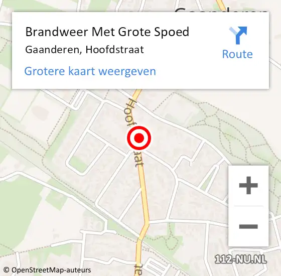 Locatie op kaart van de 112 melding: Brandweer Met Grote Spoed Naar Gaanderen, Hoofdstraat op 12 oktober 2023 11:35