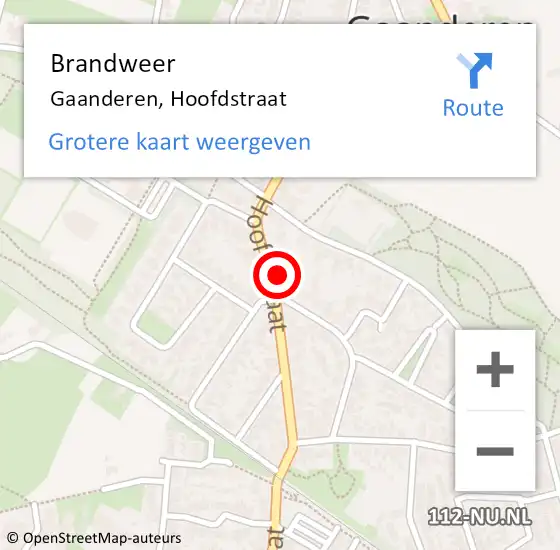 Locatie op kaart van de 112 melding: Brandweer Gaanderen, Hoofdstraat op 12 oktober 2023 11:48