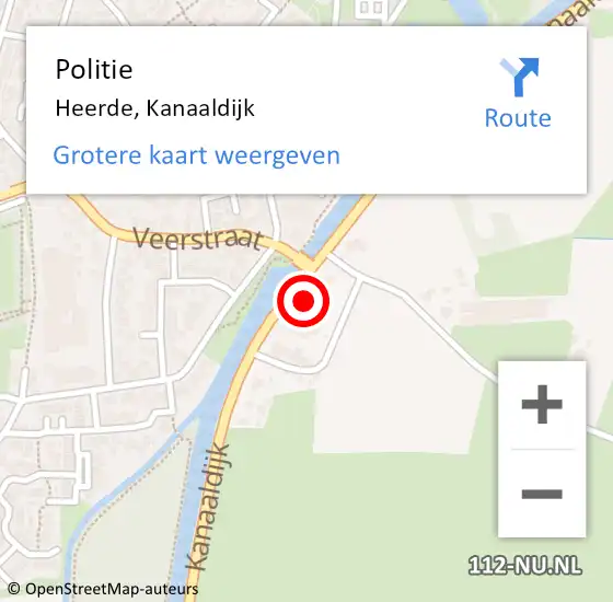 Locatie op kaart van de 112 melding: Politie Heerde, Kanaaldijk op 12 oktober 2023 12:13