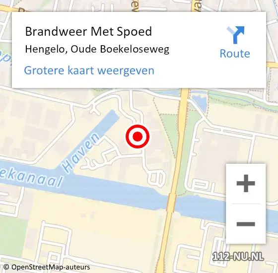 Locatie op kaart van de 112 melding: Brandweer Met Spoed Naar Hengelo, Oude Boekeloseweg op 12 oktober 2023 12:24