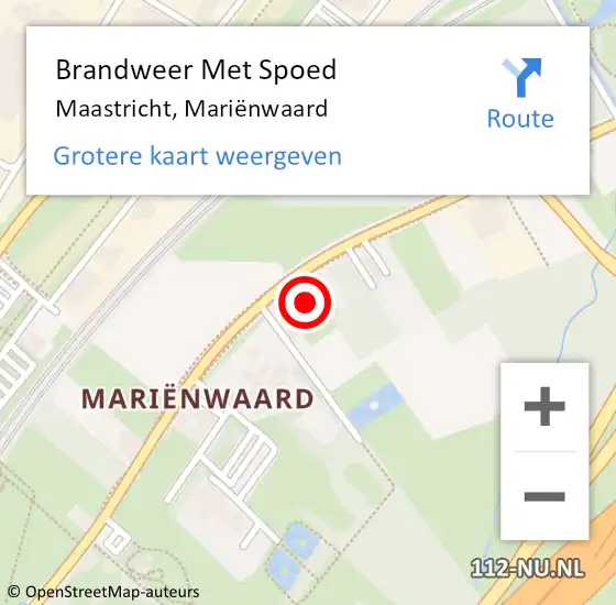 Locatie op kaart van de 112 melding: Brandweer Met Spoed Naar Maastricht, Mariënwaard op 12 oktober 2023 13:24