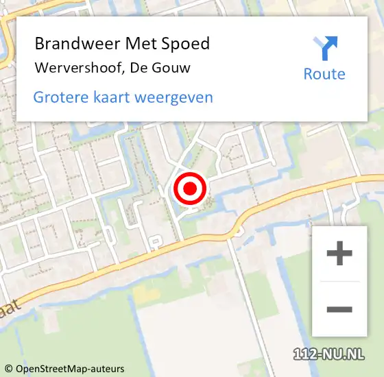 Locatie op kaart van de 112 melding: Brandweer Met Spoed Naar Wervershoof, De Gouw op 12 oktober 2023 13:35