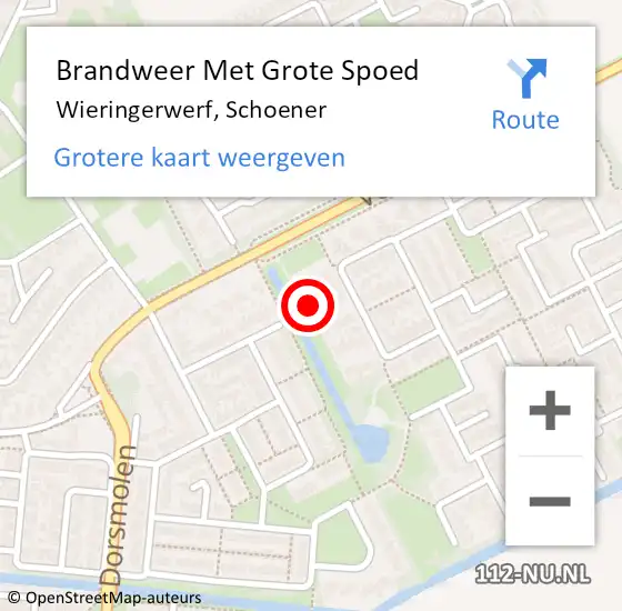 Locatie op kaart van de 112 melding: Brandweer Met Grote Spoed Naar Wieringerwerf, Schoener op 12 oktober 2023 14:04