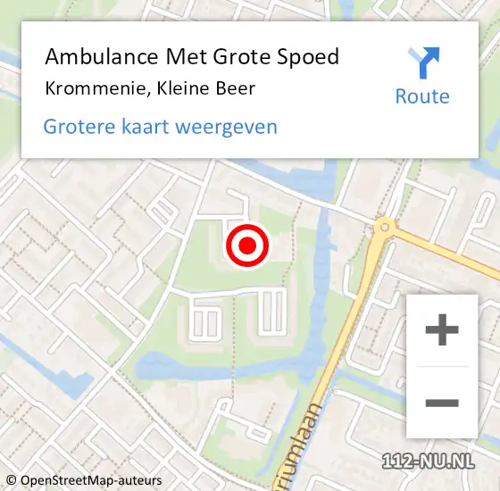 Locatie op kaart van de 112 melding: Ambulance Met Grote Spoed Naar Krommenie, Kleine Beer op 12 oktober 2023 14:21