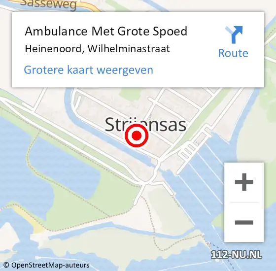 Locatie op kaart van de 112 melding: Ambulance Met Grote Spoed Naar Heinenoord, Wilhelminastraat op 12 oktober 2023 14:26