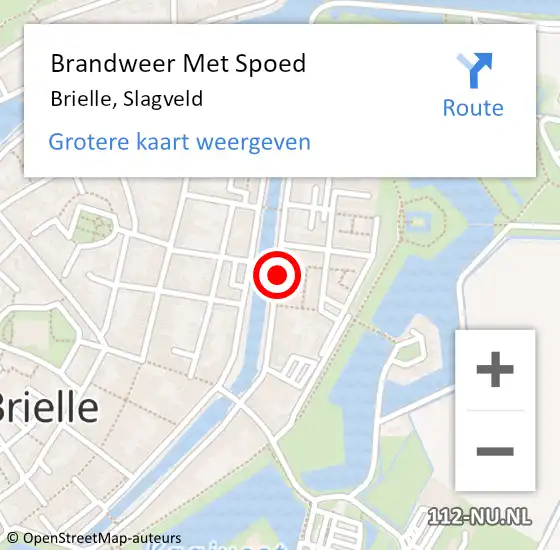 Locatie op kaart van de 112 melding: Brandweer Met Spoed Naar Brielle, Slagveld op 12 oktober 2023 14:44