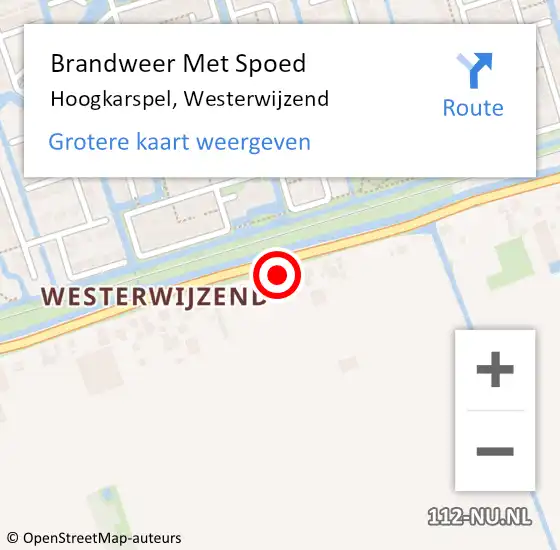 Locatie op kaart van de 112 melding: Brandweer Met Spoed Naar Hoogkarspel, Westerwijzend op 12 oktober 2023 15:08