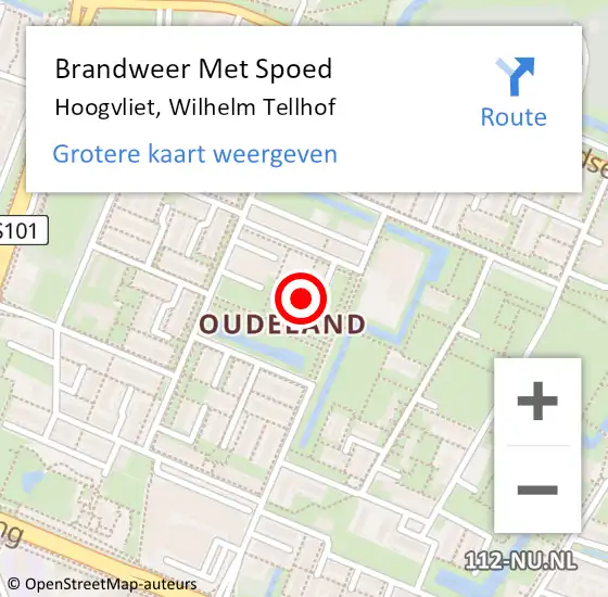 Locatie op kaart van de 112 melding: Brandweer Met Spoed Naar Hoogvliet, Wilhelm Tellhof op 12 oktober 2023 15:14