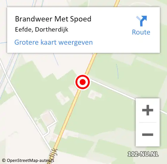 Locatie op kaart van de 112 melding: Brandweer Met Spoed Naar Eefde, Dortherdijk op 14 oktober 2013 09:32