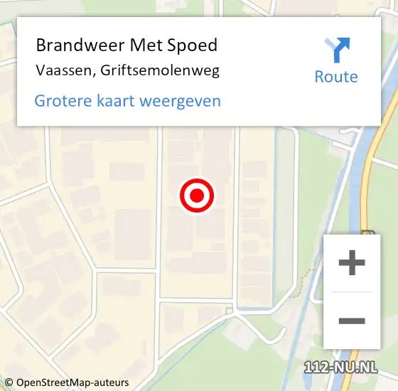 Locatie op kaart van de 112 melding: Brandweer Met Spoed Naar Vaassen, Griftsemolenweg op 12 oktober 2023 17:24