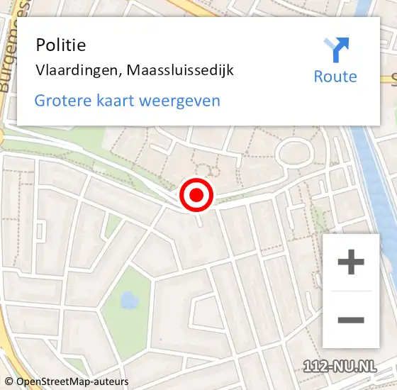 Locatie op kaart van de 112 melding: Politie Vlaardingen, Maassluissedijk op 12 oktober 2023 17:55
