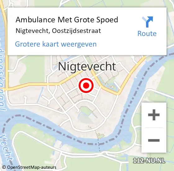 Locatie op kaart van de 112 melding: Ambulance Met Grote Spoed Naar Nigtevecht, Oostzijdsestraat op 12 oktober 2023 18:25