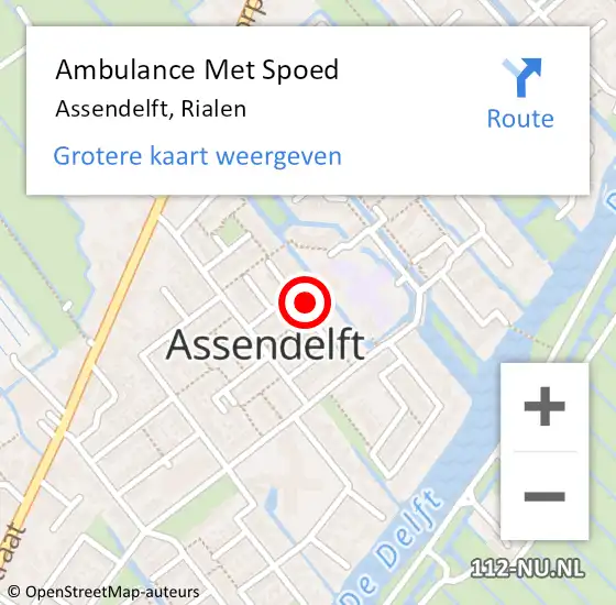 Locatie op kaart van de 112 melding: Ambulance Met Spoed Naar Assendelft, Rialen op 12 oktober 2023 20:09