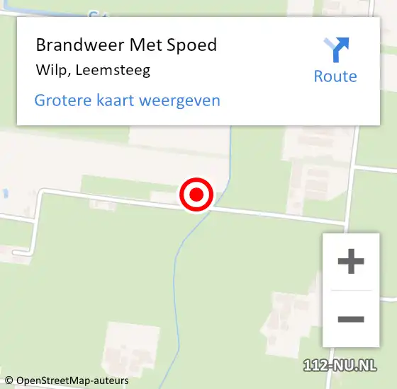 Locatie op kaart van de 112 melding: Brandweer Met Spoed Naar Wilp, Leemsteeg op 12 oktober 2023 20:11