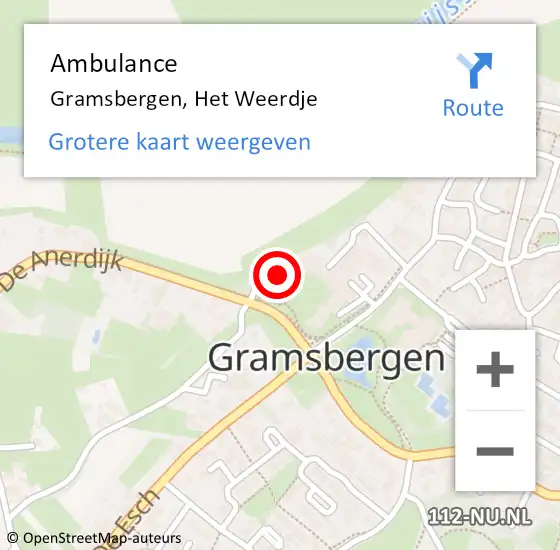 Locatie op kaart van de 112 melding: Ambulance Gramsbergen, Het Weerdje op 11 september 2014 12:29