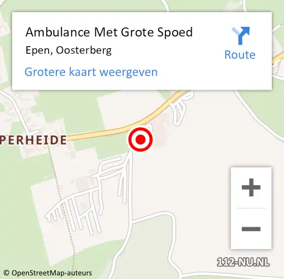 Locatie op kaart van de 112 melding: Ambulance Met Grote Spoed Naar Epen, Oosterberg op 11 september 2014 12:32