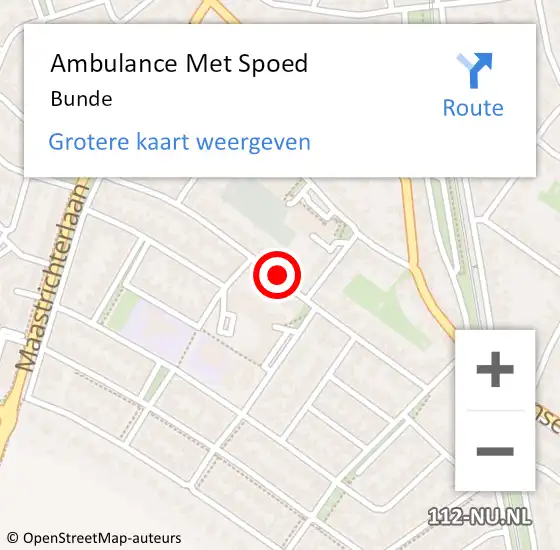 Locatie op kaart van de 112 melding: Ambulance Met Spoed Naar Bunde op 12 oktober 2023 22:40