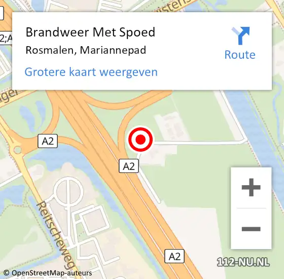 Locatie op kaart van de 112 melding: Brandweer Met Spoed Naar Rosmalen, Mariannepad op 13 oktober 2023 01:21