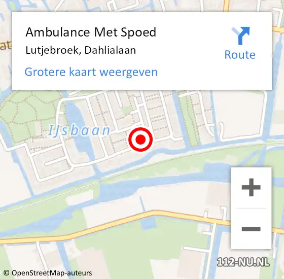 Locatie op kaart van de 112 melding: Ambulance Met Spoed Naar Lutjebroek, Dahlialaan op 13 oktober 2023 01:34