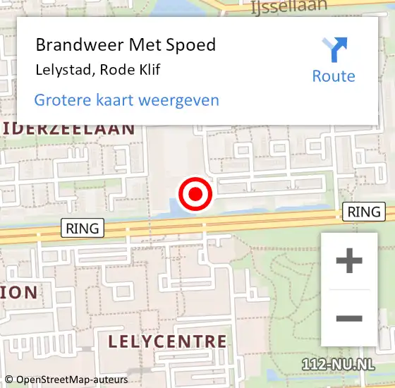 Locatie op kaart van de 112 melding: Brandweer Met Spoed Naar Lelystad, Rode Klif op 13 oktober 2023 02:09