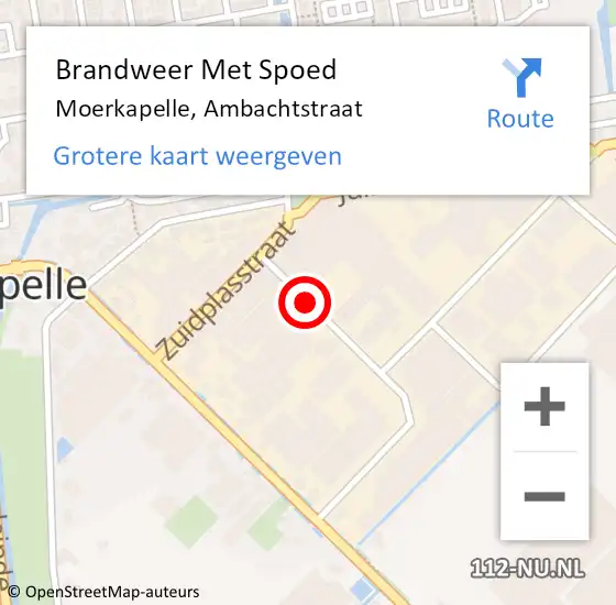 Locatie op kaart van de 112 melding: Brandweer Met Spoed Naar Moerkapelle, Ambachtstraat op 13 oktober 2023 04:43