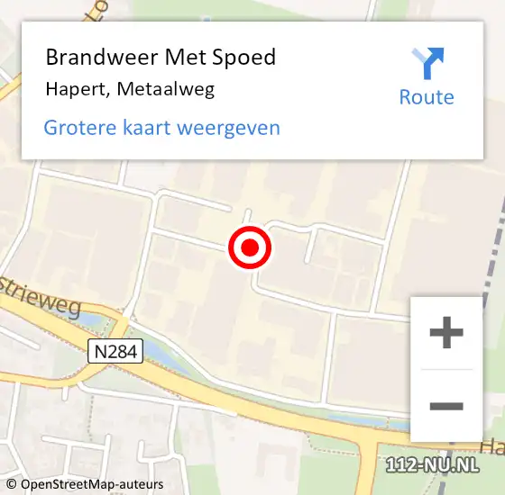 Locatie op kaart van de 112 melding: Brandweer Met Spoed Naar Hapert, Metaalweg op 13 oktober 2023 07:35