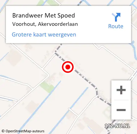 Locatie op kaart van de 112 melding: Brandweer Met Spoed Naar Voorhout, Akervoorderlaan op 13 oktober 2023 08:47