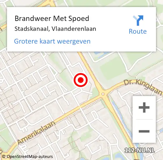 Locatie op kaart van de 112 melding: Brandweer Met Spoed Naar Stadskanaal, Vlaanderenlaan op 13 oktober 2023 09:12